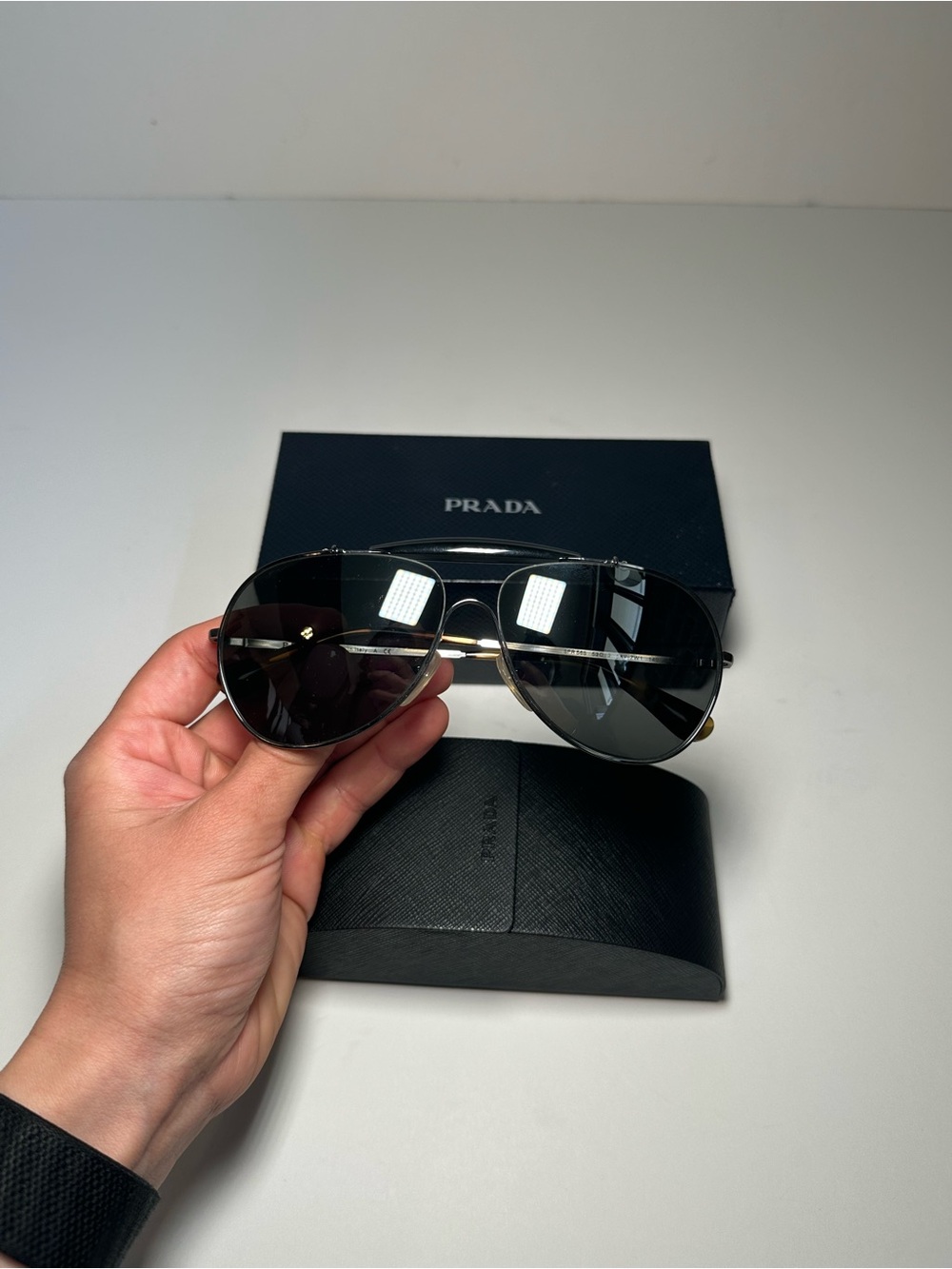 Free shipping Prada Black Textured Sunglass Case with Receipt - Picture 7 of 7